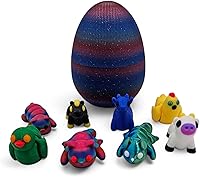 Vista 10 de Paquete de 10 minianimales misteriosos, figuras articuladas impresas en 3D, diseños únicos y divertidos, incluye huevo misterioso, alivio del estrés