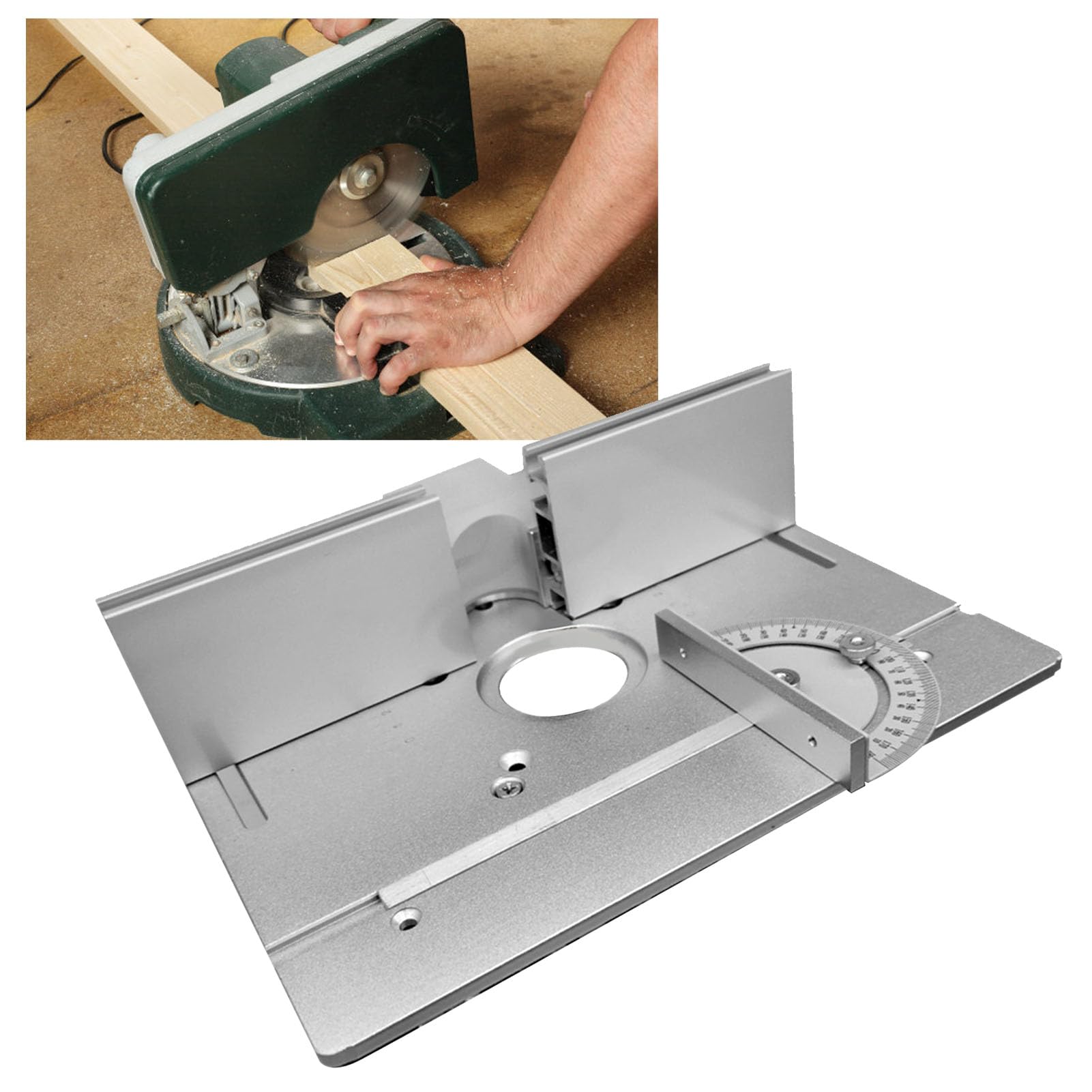 Soporte de ranura de fresado de enrutador, máquina cortadora de tableros Fl-IP, placa de inserción de mesa de enrutador de aluminio para carpintería, herramienta de plantilla de gabinete ajustable,