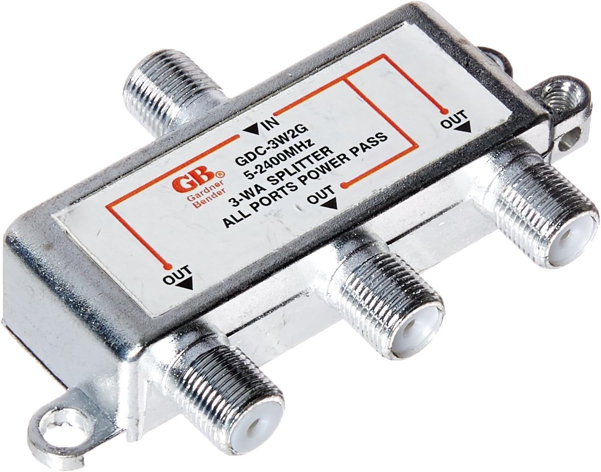 Gardner Bender GDC-3W2G Satellite Splitter Satellite and Digital Tv 5MHz.- 2.3GHz, 3-Way