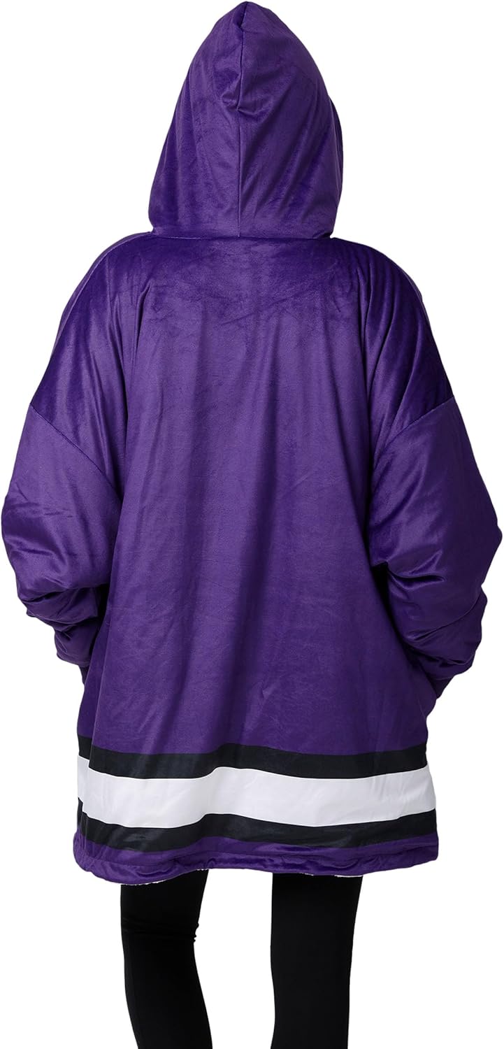 FOCO Nfl Team Logo Reversible Oversized Sherpa Hoodie Sweatshirt Hoodeez - Image 2