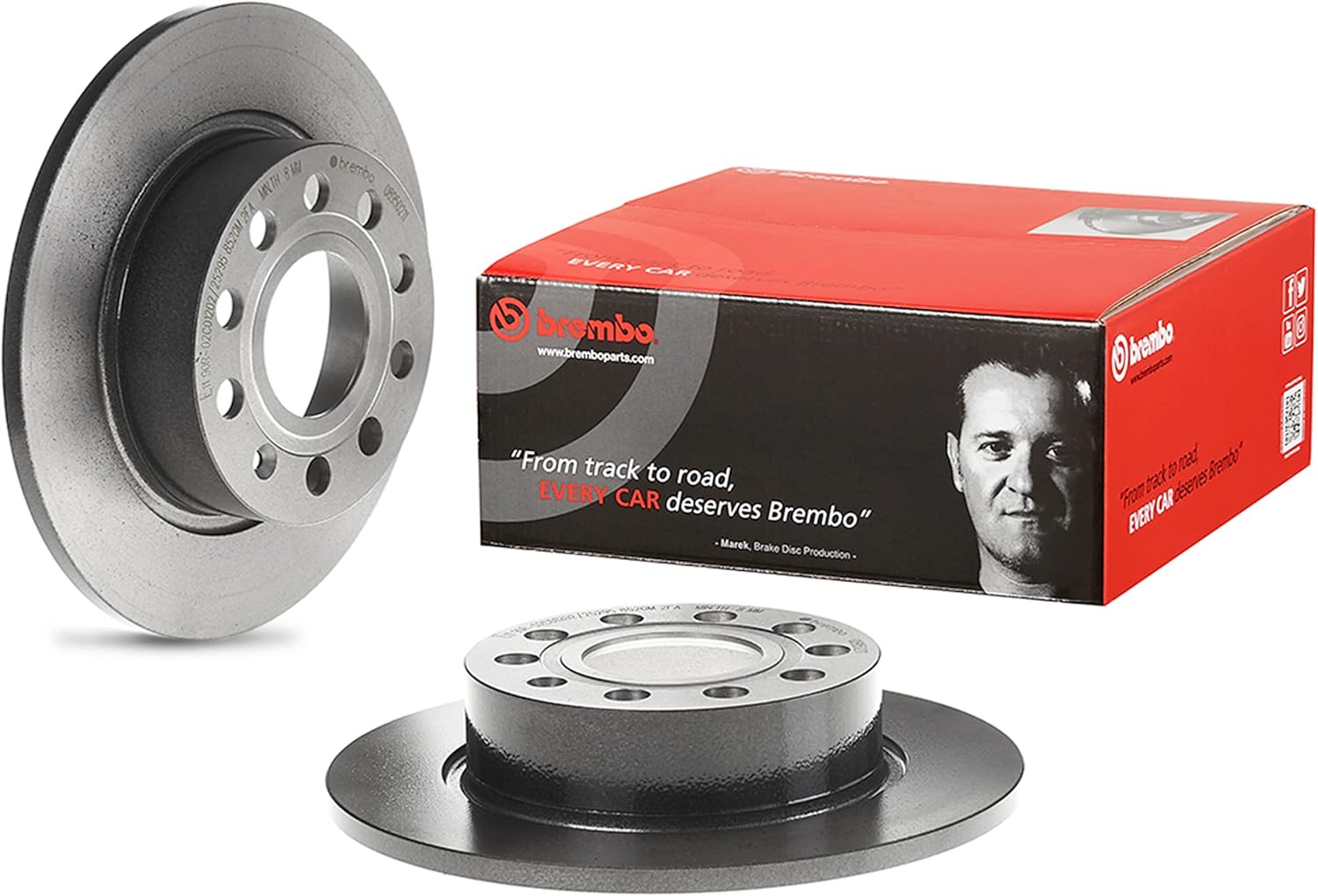 Brembo Bremsscheiben Set Hinten - UV-lackiert 300mm Durchmesser, 12mm Dicke