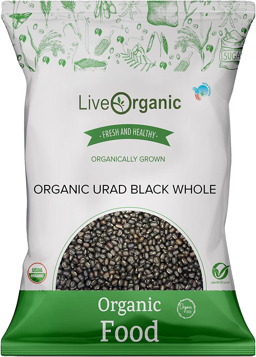 Live Organic Urad Black Whole 500g