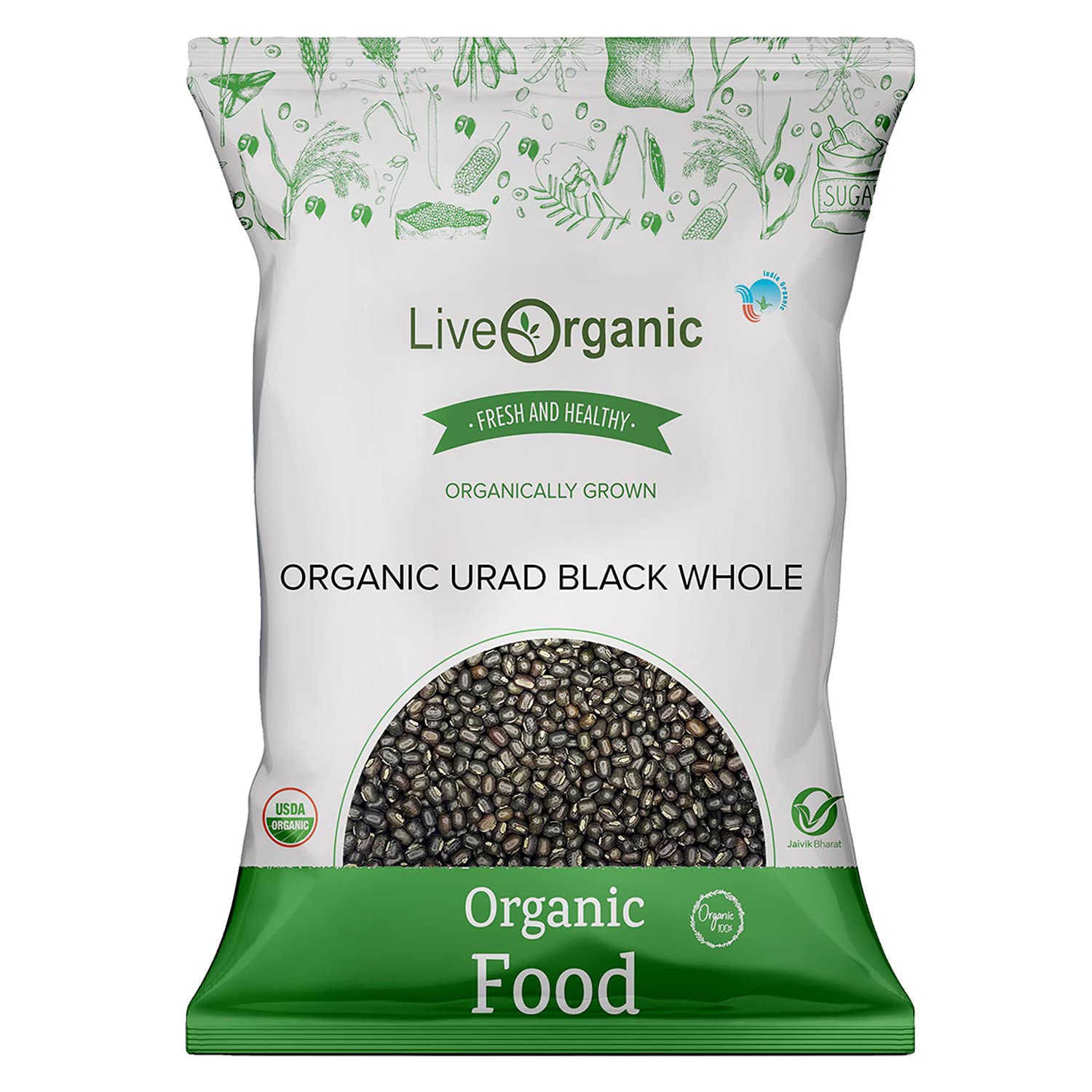 Live Organic Urad Black Whole 500g