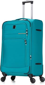 Skylark Large Suitcase 29" Super Lightweight Luggage 20% Expandable 4 Wheel Spinner Soft Shell Check in Luggage for 23kg Aqua, 112 litres