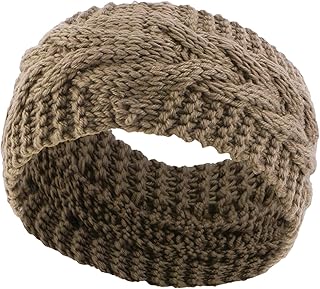 merishopp Elastic Knitting Headband Headwear Thick Hair Bands for Girls Women Workout Brown-picture-29