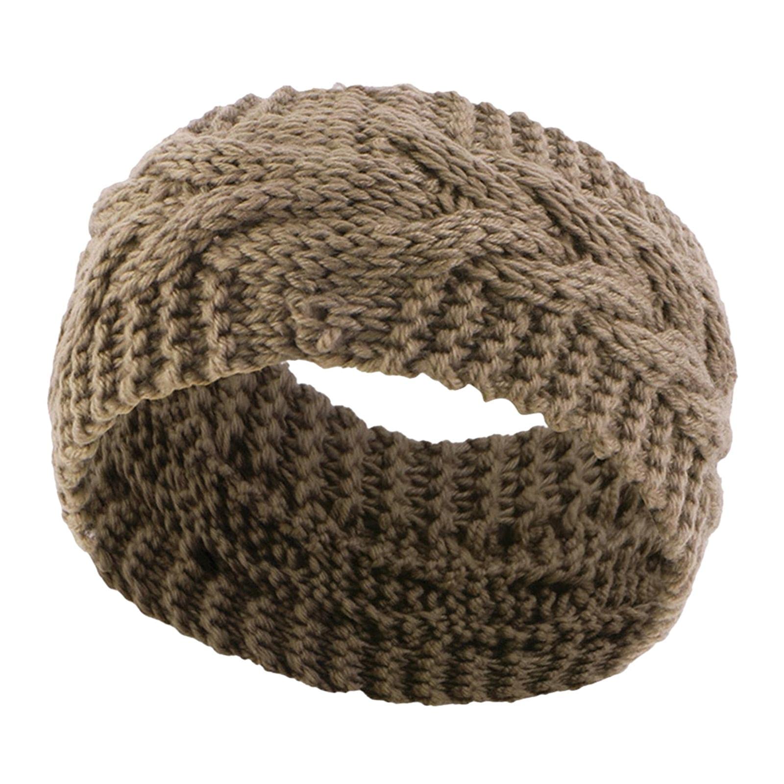 Elastic Knitting Headband Headwear Thick Hair Bands for Girls Women Workout Brown-image-41