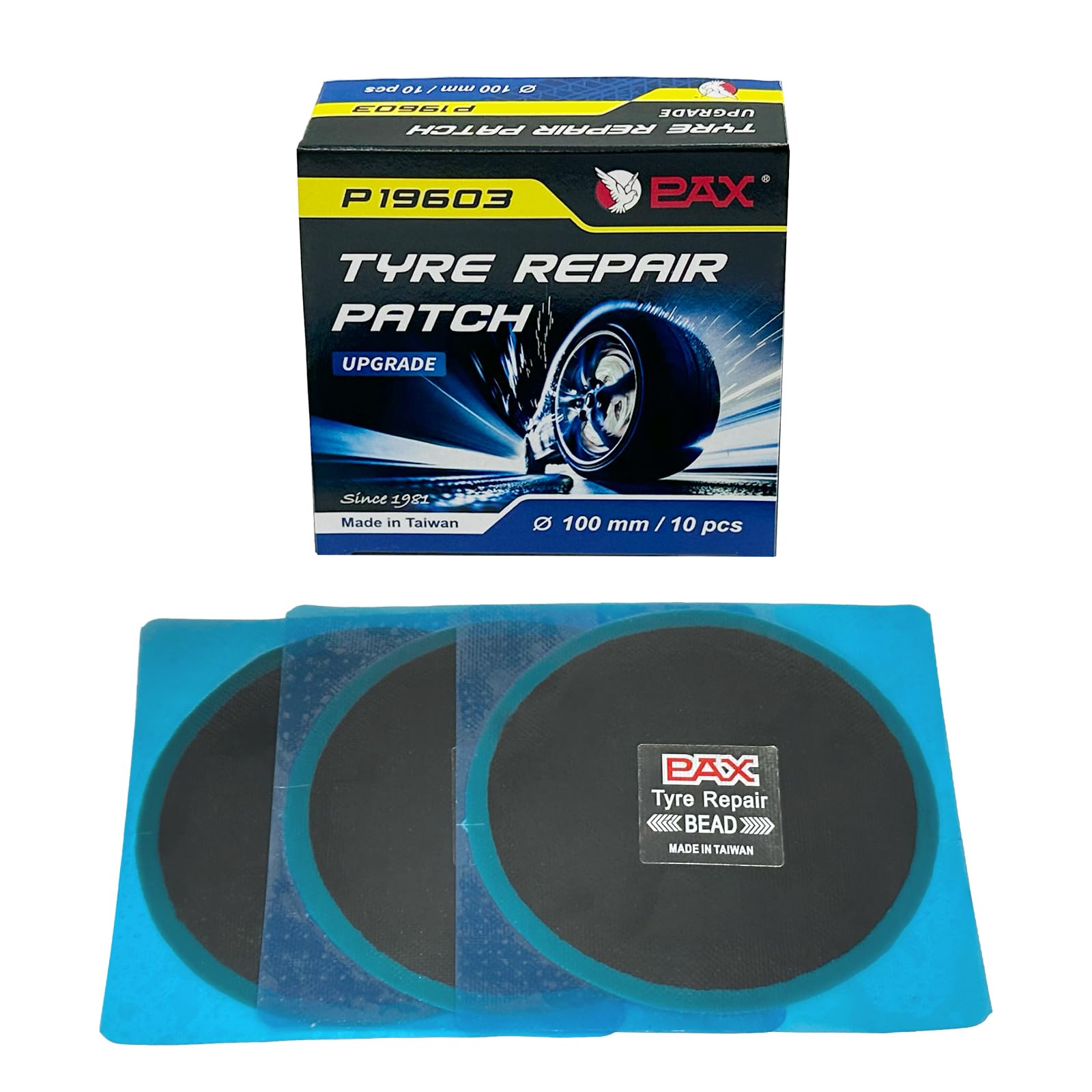 PAX 10 parches de reparación de neumáticos redondos mejorados de 100 mm, reparación de pinchazos reforzados de nailon fuerte para neumáticos radiales y diagonales en motocicletas, automóviles