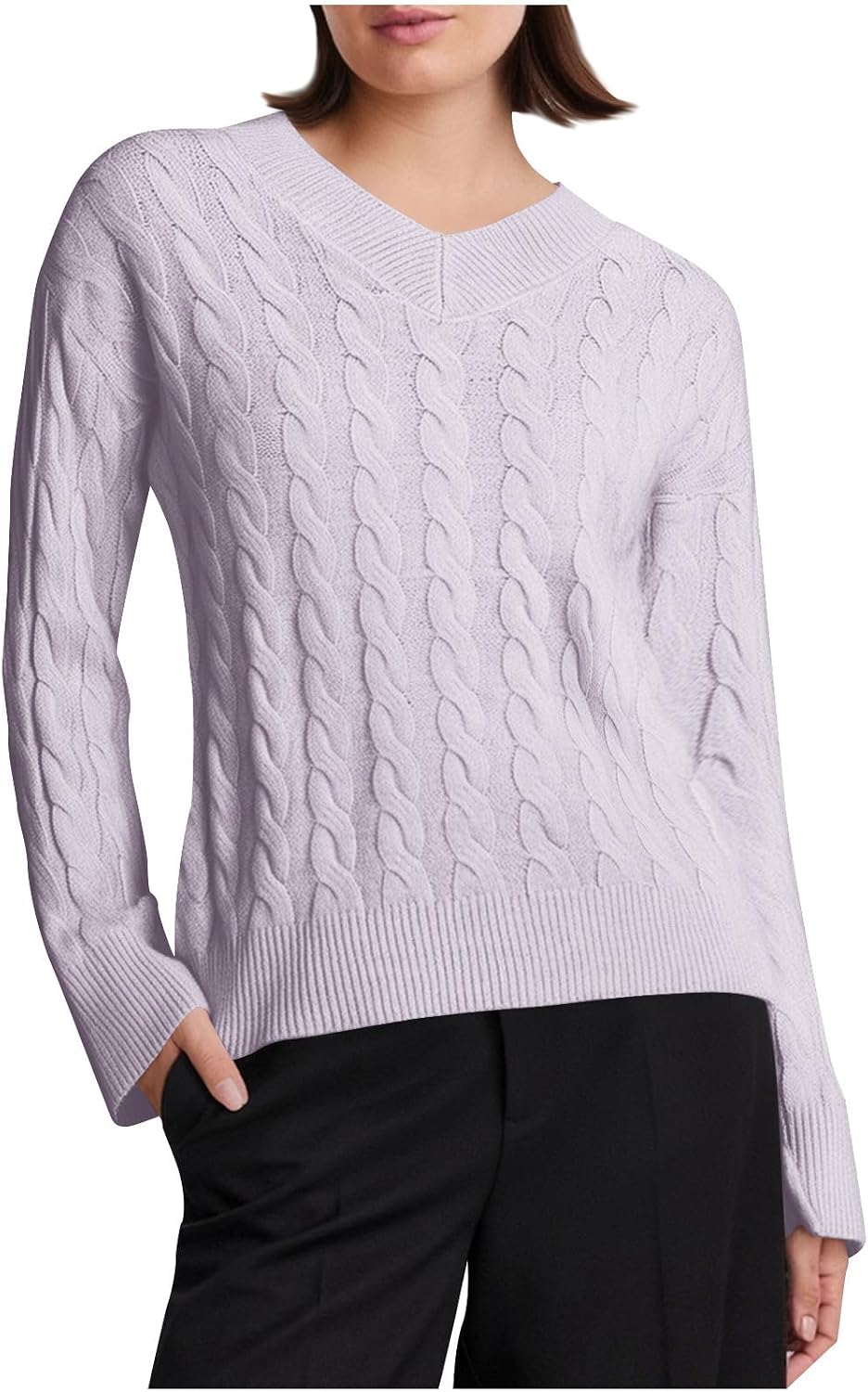 Womens Sweaters Long Sleeve Shirts Fall Outfits V Neck Soft Knit Pullover Tee Tops Dressy Casual Blouses