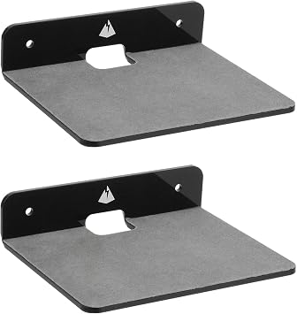 Wall Shelves - 2 Pack, Small Wall Mount for Speaker, Webcam, Cell Phones, Acrylic Display Shelf Black, Medium