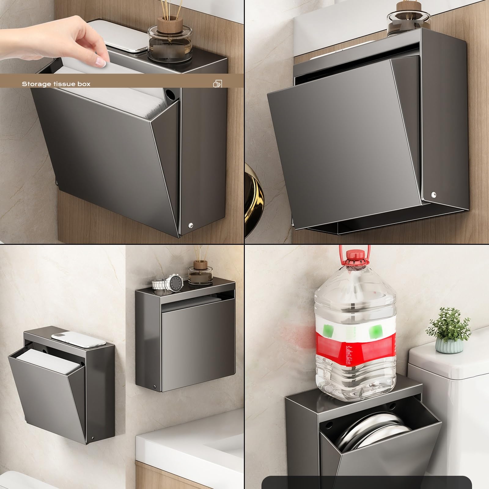 Dispenser Carta Asciugamani, Dispenser Carta Igienica, Porta Carta Igienica Metallo, Portacartaigienica Bagno, Porta Carta Igienica da Muro(White)