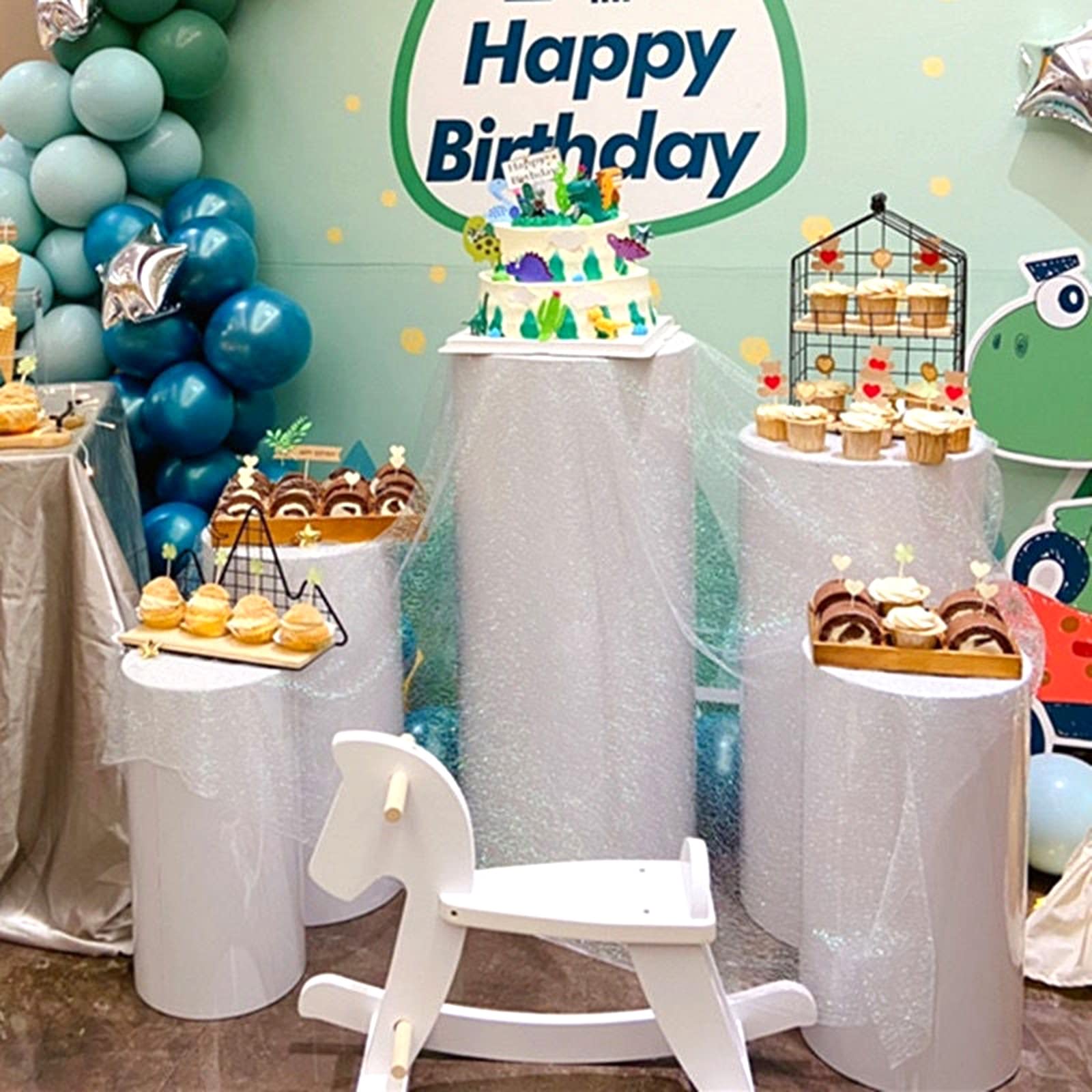 Cilindros de 5 uds para Soporte de Fiestas de cumpleaños de Boda, Cubierta de Pedestal de Cilindro Redondo Blanco para baratijas Flores y Velas Prop