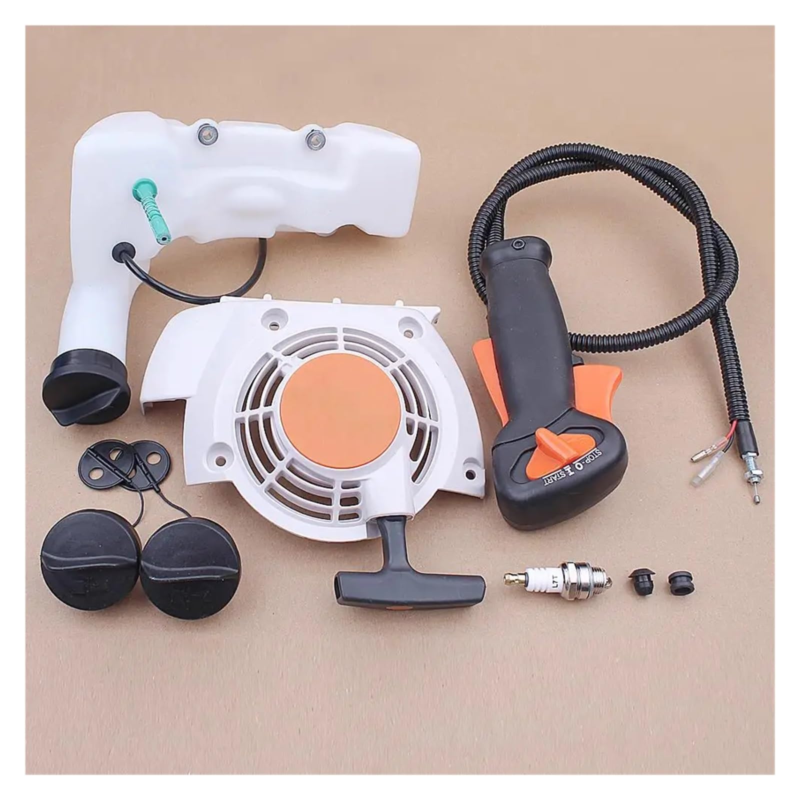 Accesorios para cortacésped Tirador de Arranque de Retroceso, Tapa de Tanque de Combustible de Gasolina, Cable de Acelerador/W, Kit de Interruptor for cortadora de Cepillo S-ihl FS120 FS200 FS250
