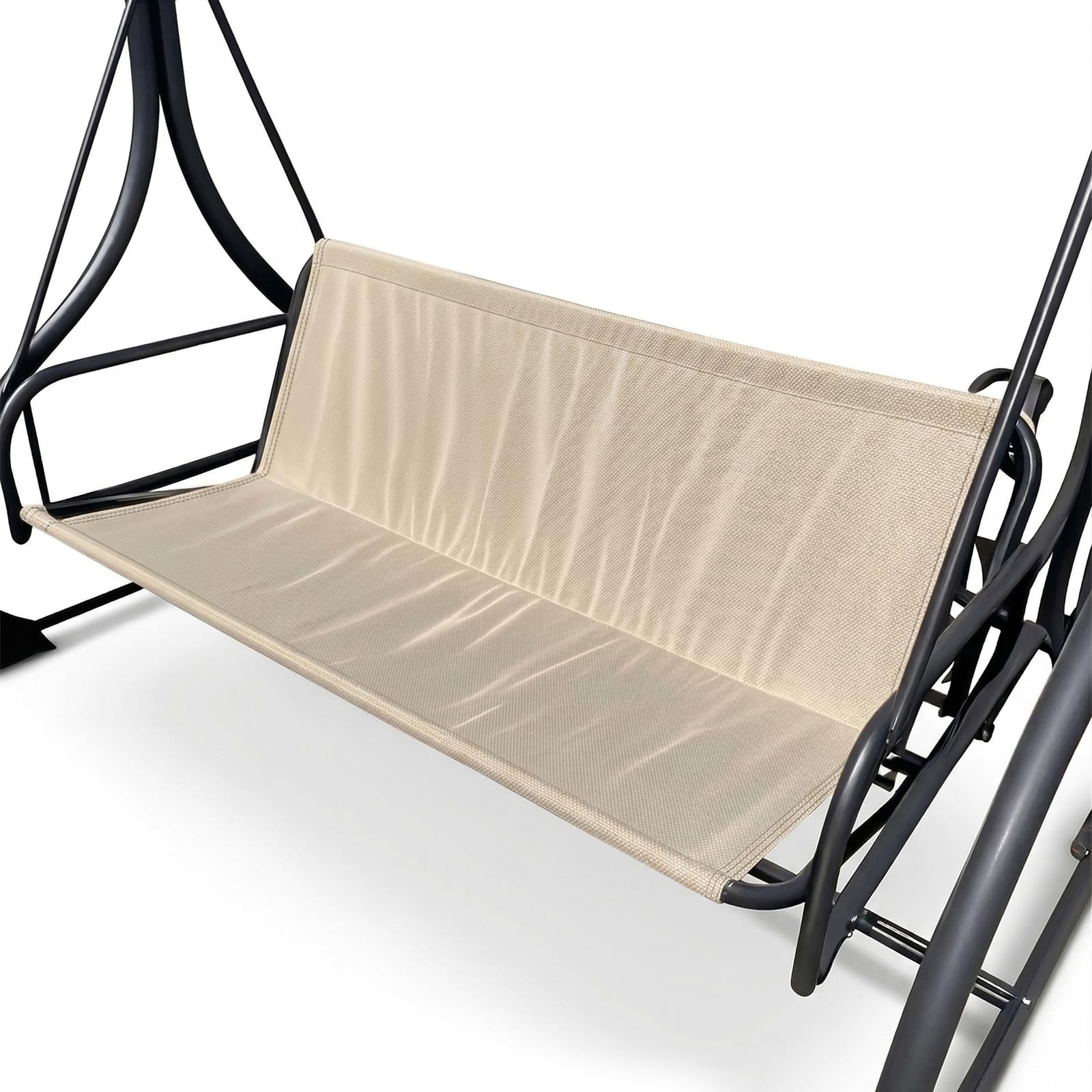 Coprisedile per Dondolo 2/3 Posti, Telo Ricambio Seduta Dondolo in Tessuto Oxford 600D, Copertura Impermeabile e Resistente UV per Altalena da Giardino Esterno,Beige,148x50x50cm