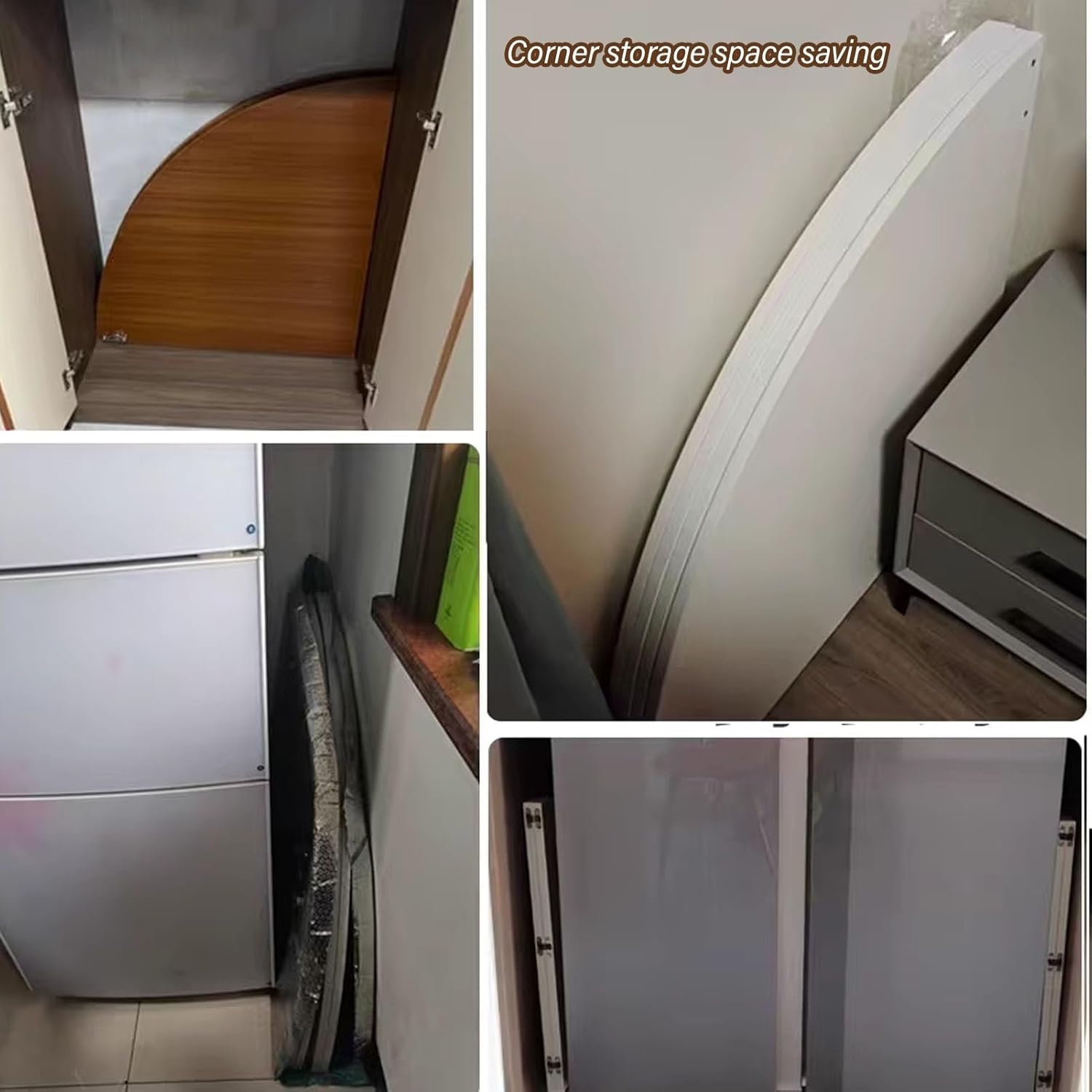 Large Round Foldable Table Top, Solid Wood Round Table Top Extender Space Saving, Catering Banquet Party Table No Legs, 120cm - 200cm Diameter Meeting Seminar Tabletop(Brown A,47.2in/120cm)