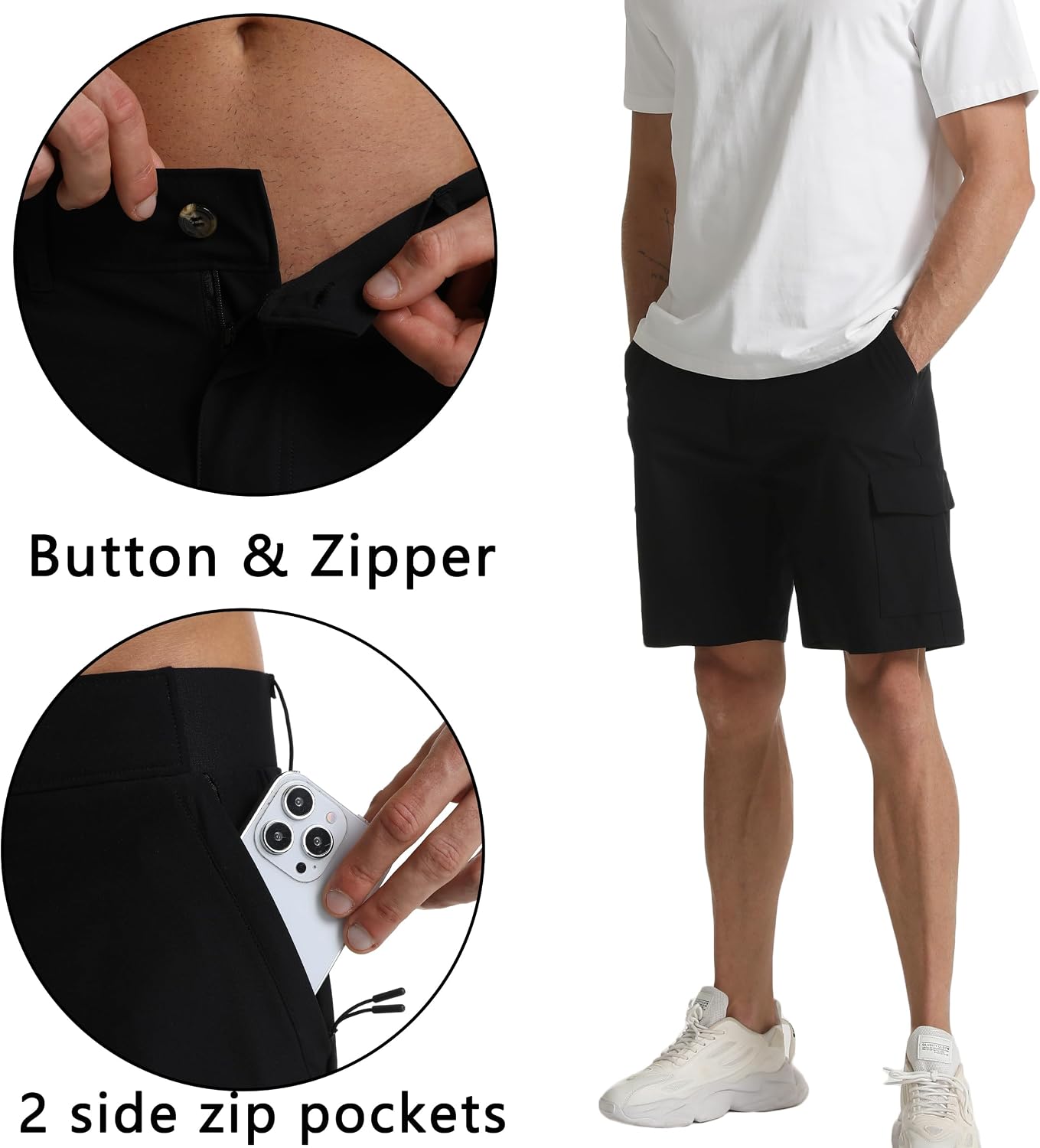 Men's Lightweight Hiking Cargo Shorts with 5 Pockets