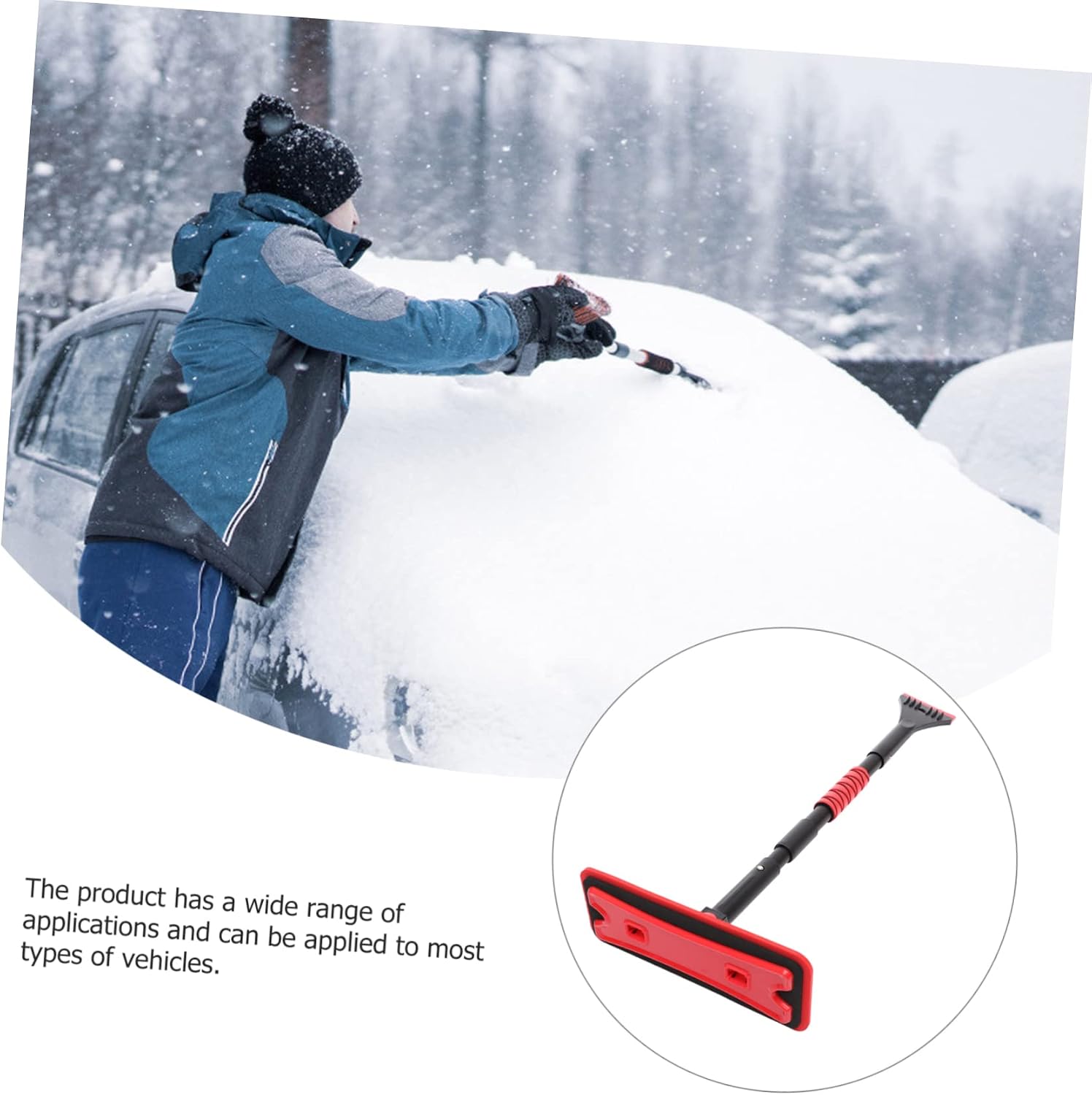 Snow Scoop Car Ice Scraper Extendable Brush Broom Windshield Scraper for Car Truck Truck Brush Winter Cleaning Tool