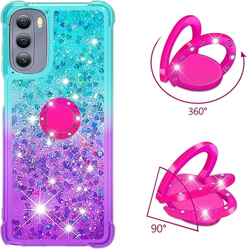 Miniatura 9 de Dinglijia Moto G Stylus 2022 - Funda para Moto G Stylus 2022, diseño degradado de arena movediza con purpurina que fluye líquido, flotante, cojín de