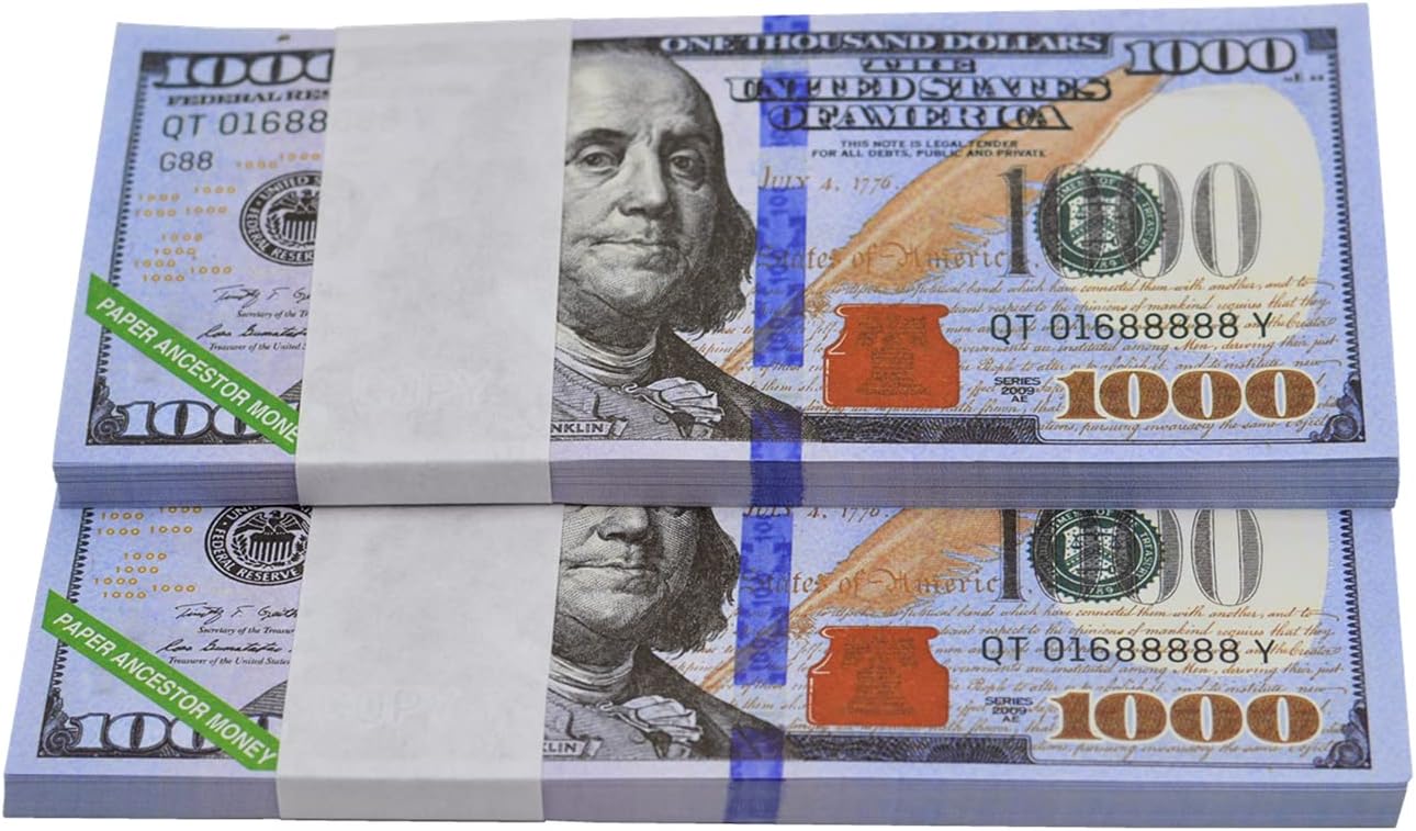 160Pcs Ancestor Money - Chinese Joss Paper - Ancestor Money to Burn - 1000 Dollar Hell Bank Notes