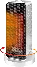 Aquecedor elétrico de cerâmica, Aquecimento rápido de 1200W Aquecedor de Garagem 70° oscilante para uso em quartos de escritório -3 modos,Ash