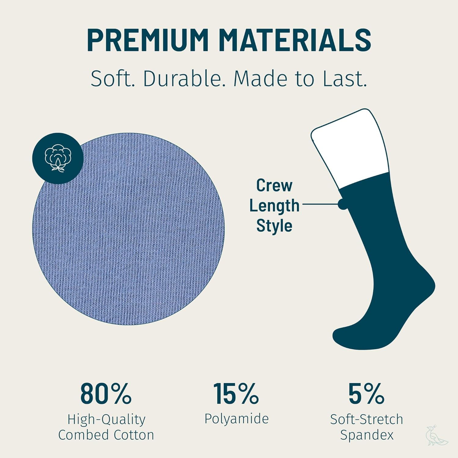 No Cold Feet Men’s Blue Dress Socks – Classic Soft Crew Dress Socks, All-Day Comfort for Work, Business or Weddings