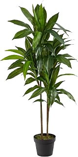 Nearly Natural 48in Artificial Dracaena Silk Plant with Real Touch Leaves, Multi-Tonal Trunks - Maintenance-Free Indoor Greenery for Home & Office