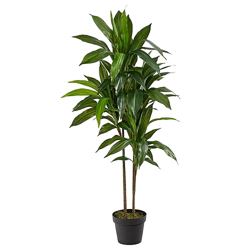 Nearly Natural 48in Dracaena Silk Plant (Real Touch) Green - Green