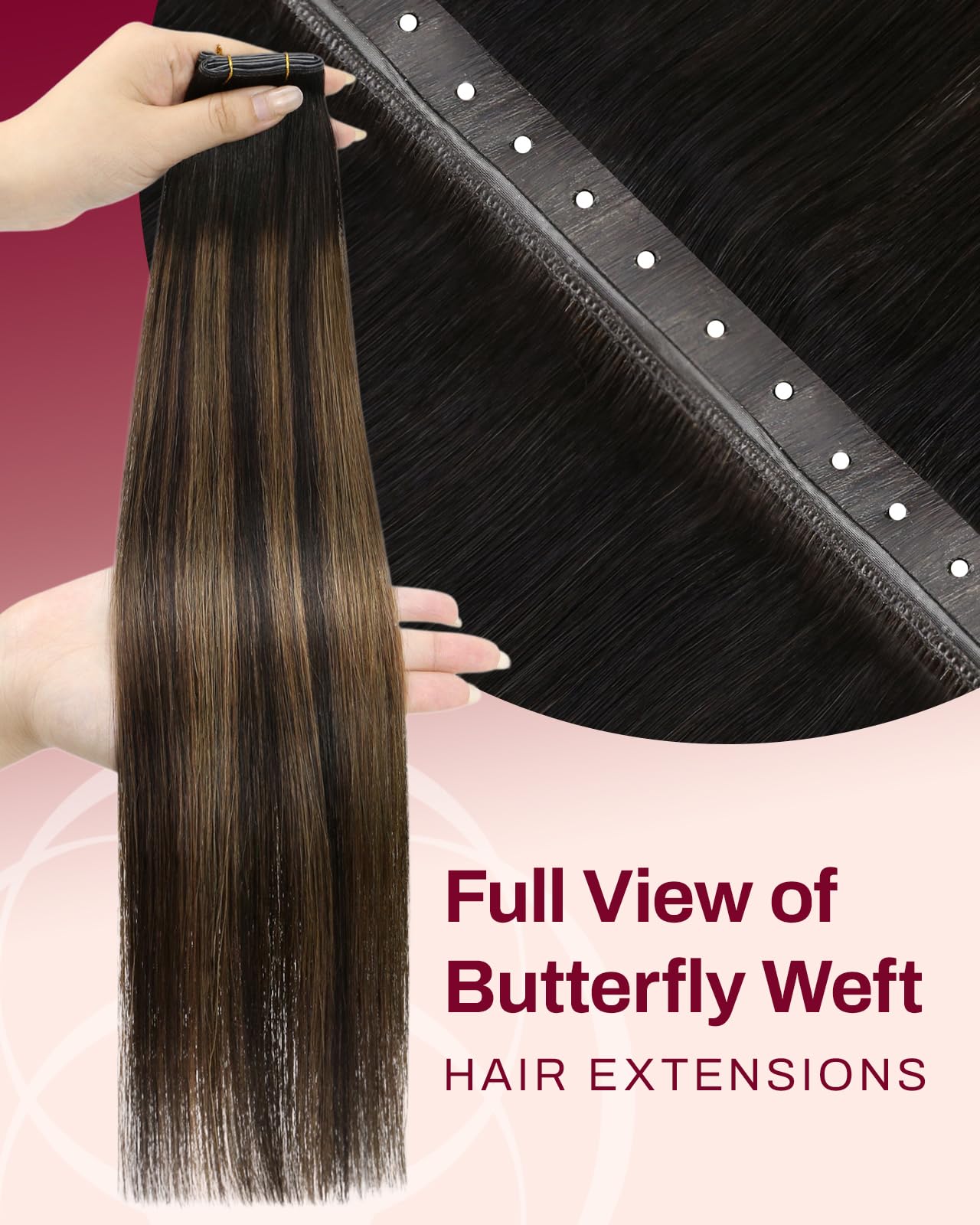 Moresoo Weft Hair Extensions Real Human Hair Medium Brown Highlighted Platinum Blonde Sew in Human Hair Extensions Brown to Blonde Full Head Remy Straight 18 Inch 100g/Pack #P6/60 — view 151