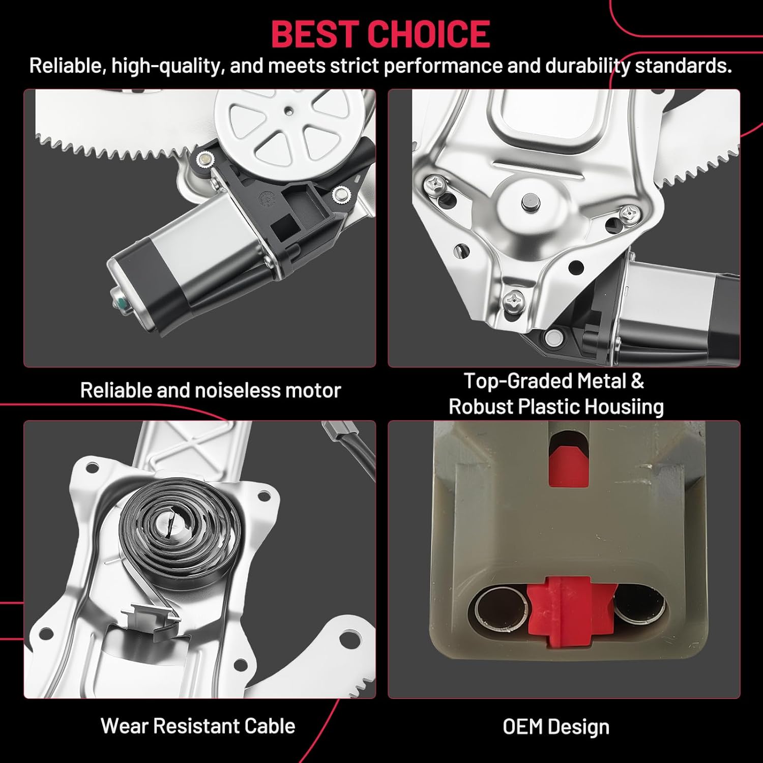 BDFHYK 741-621 Power Window Regulator with Motor Front Right Compatible with Ford F-250 1997-1999, Ford F-150 1997-2003, Ford F-150 Heritage 2004