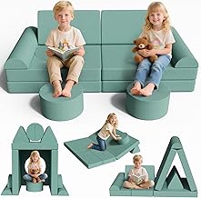 MAMIZO Cord Play Sofa, Children's Sofa Building Blocks, 15-Piece Modular Children's Play Couch, Play Sofa for Children, Children's Couch Folding Oeko-Tex, Creative Play for Cuddly Corner in the