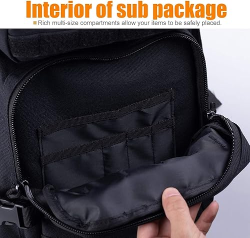 Miniatura 124 de Mochila táctica militar Molle mejorada mochila impermeable militar. Negro