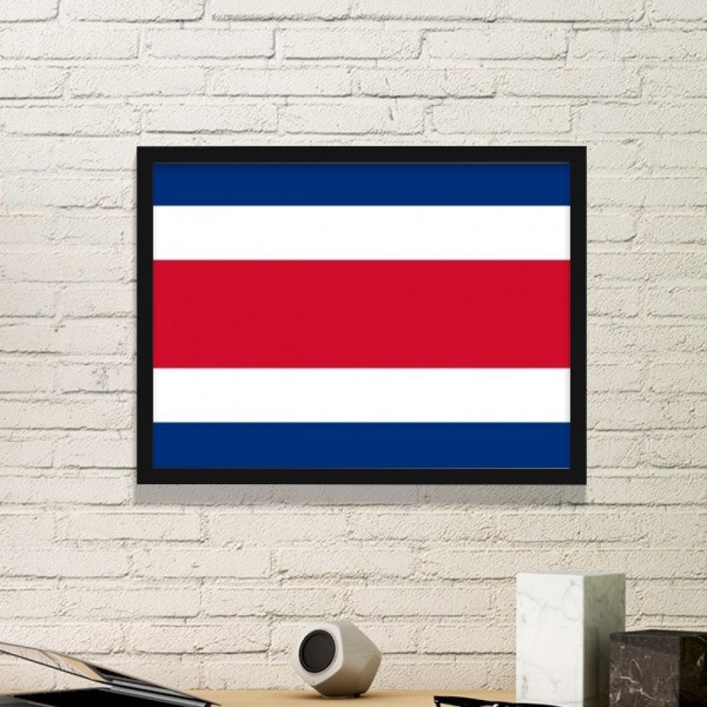 Cadre photo drapeau Costa Rica affiche d'art mural noir format small pour decoration interieure