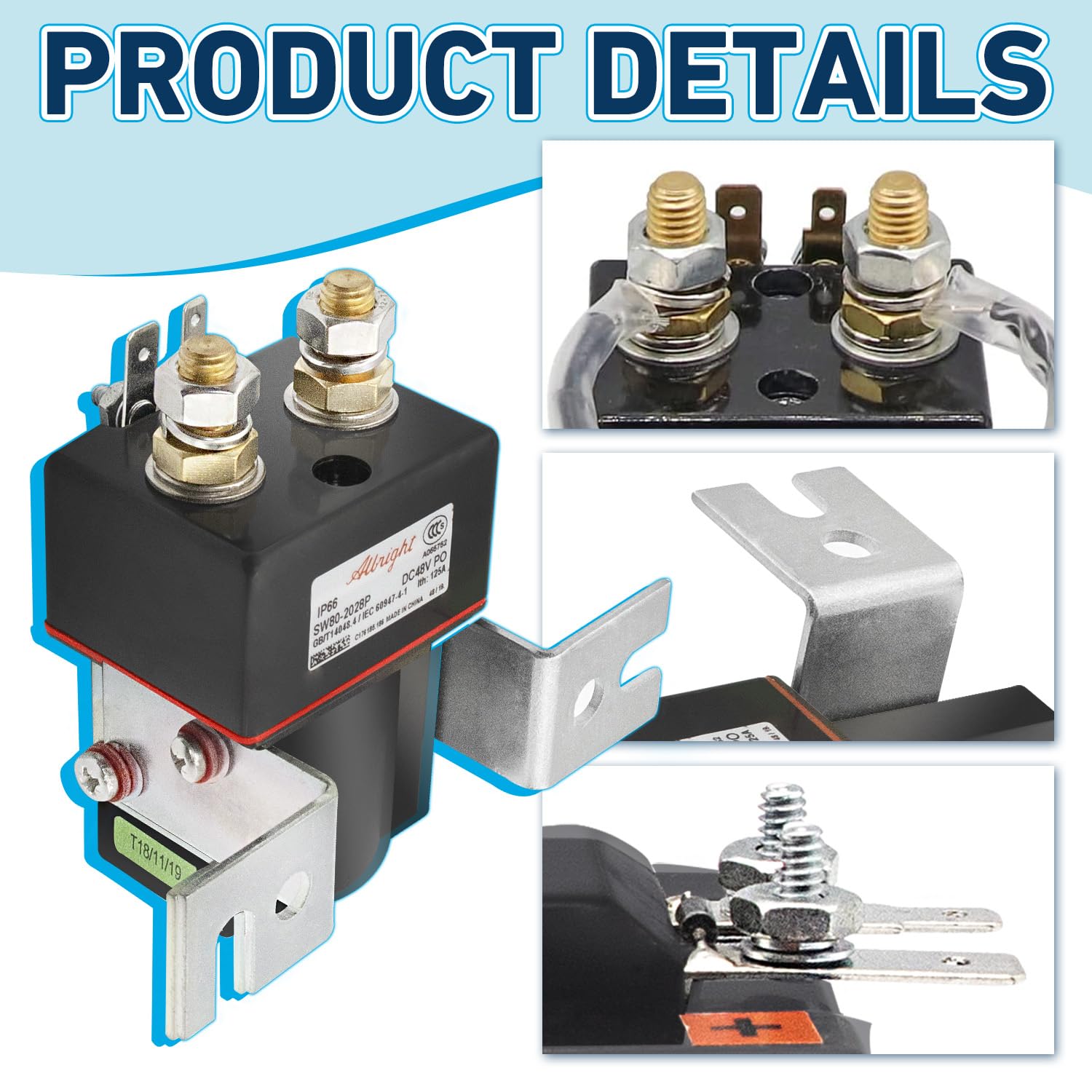 48V Golf Cart Solenoid W/ Resistor For Club Car DS Precedent Tempo 15 New Model