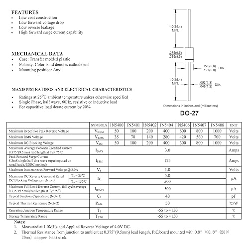 Miniatura 37 de 35 PCS 1N5349B 5W 12V Zener Diodo 5349 5Watt 12Volt Diodos de potencia automotriz diodos unidireccionales DO-201AD paquete
