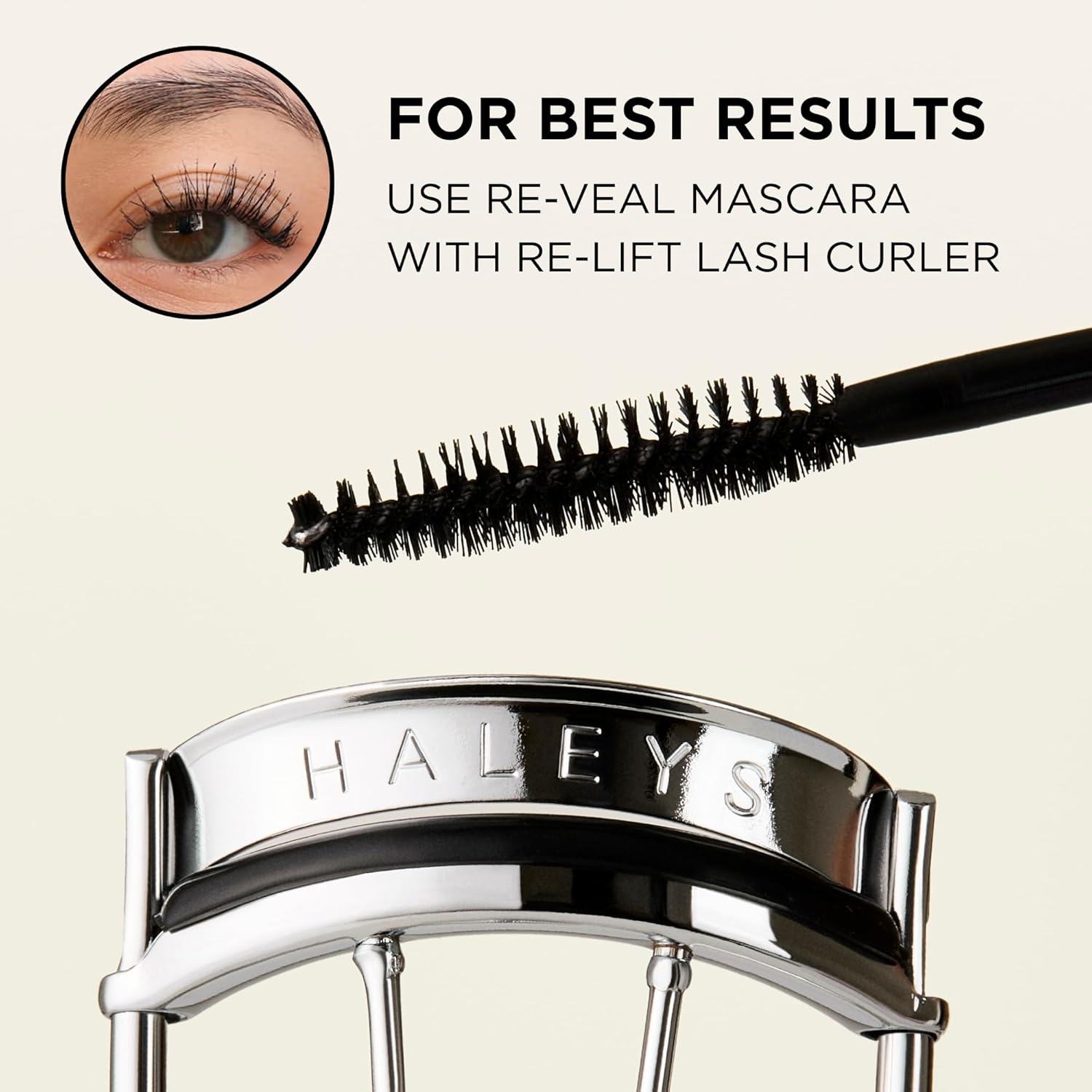 HALEYS Re-veal Lash Extension Mascara – Lengthening, Curling, Defining Black Mascara for Short and Straight Lashes – Smudge Proof, Non-Clumping, No-Flake Formula for Fuller, Longer Lashes