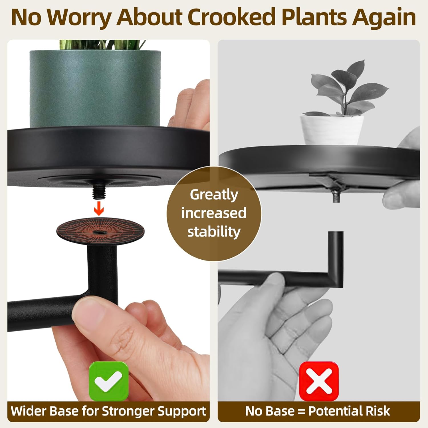 Rotating Window Plant Shelves with Adjustable Knobs, 4 Tiers Metal Wall Shelf for Plants Indoor, Sturdy Hanging Plant Holder, Window Wall Decor & Gardening Gifts (Black)