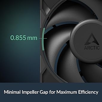 ARCTIC P12 Pro PST - 5 Pack - Powerful Premium Fan, 120 mm PWM Fan with Y-Cable Splitter, 600-3000 RPM, 0 RPM <5% PWM, Fluid Dynamic Bearing, 4-Pin - Black