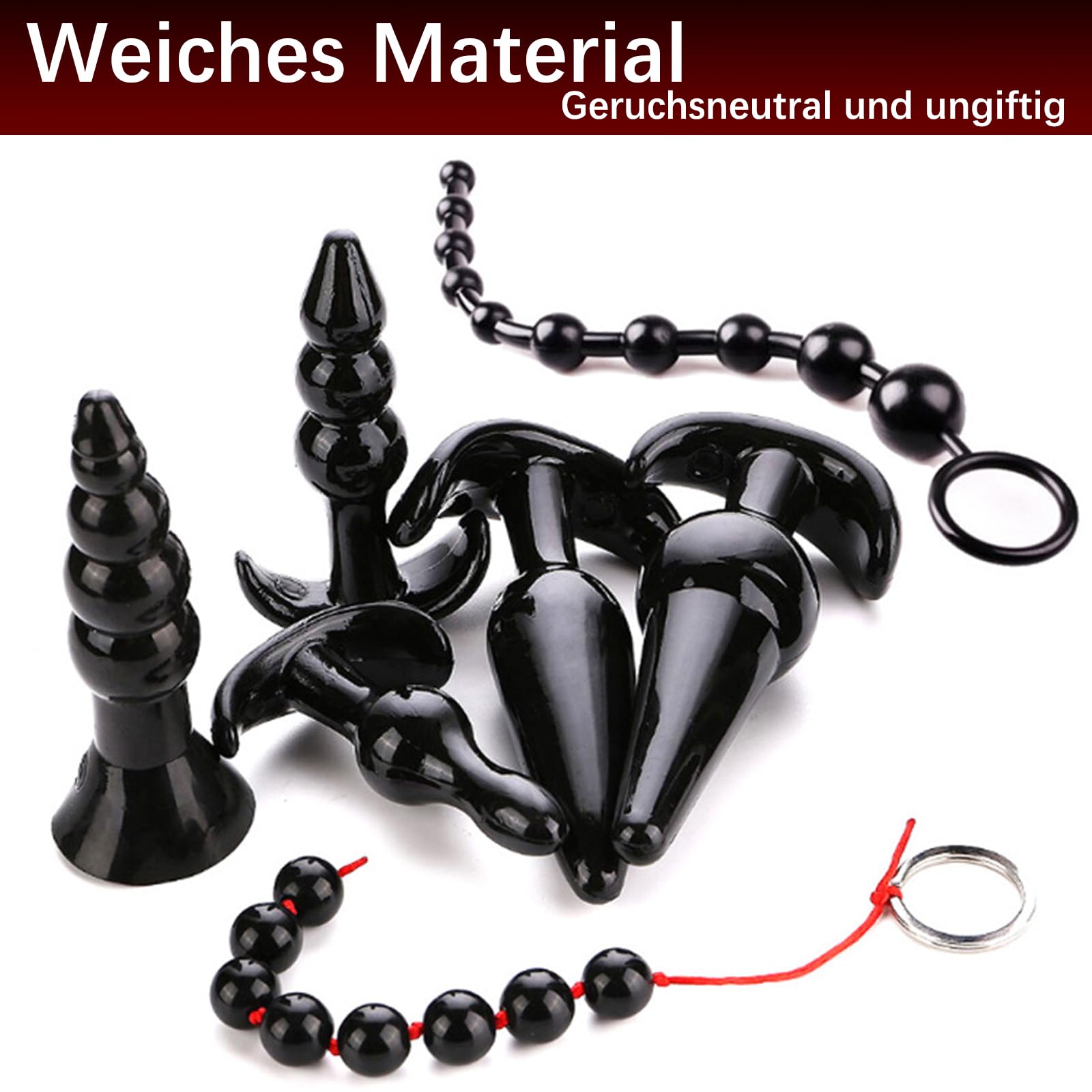 BDSMYEE 16 PCS Plug Analesex Kit, Donna Uomo Anale Plug con vibrazione, Plug per Adulti Sextoy, SM bondage fetish Anal Sesso Giocattoli Donne Uomo Coppia