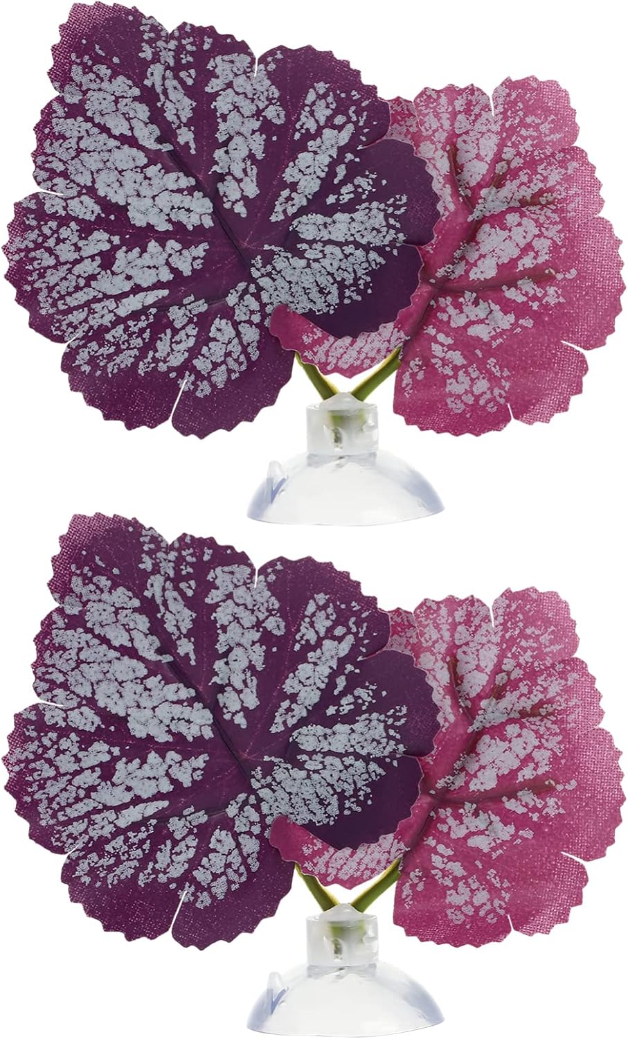 PATKAW Betta Fish Leaf Hammock Pad, 2 Pcs Purple Aquarium Resting Leaf Fish Tank Breeding Leaf with Suction Cup Fish Tank Plants Accessories for Resting, Playing