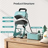 Vista 8 de EENOUR Hat Press, Hat Heat Press Machine with 2 Platens & Caps Stretcher, Hat Press Heat Machine for Caps with Memory Mode, Precise Time and