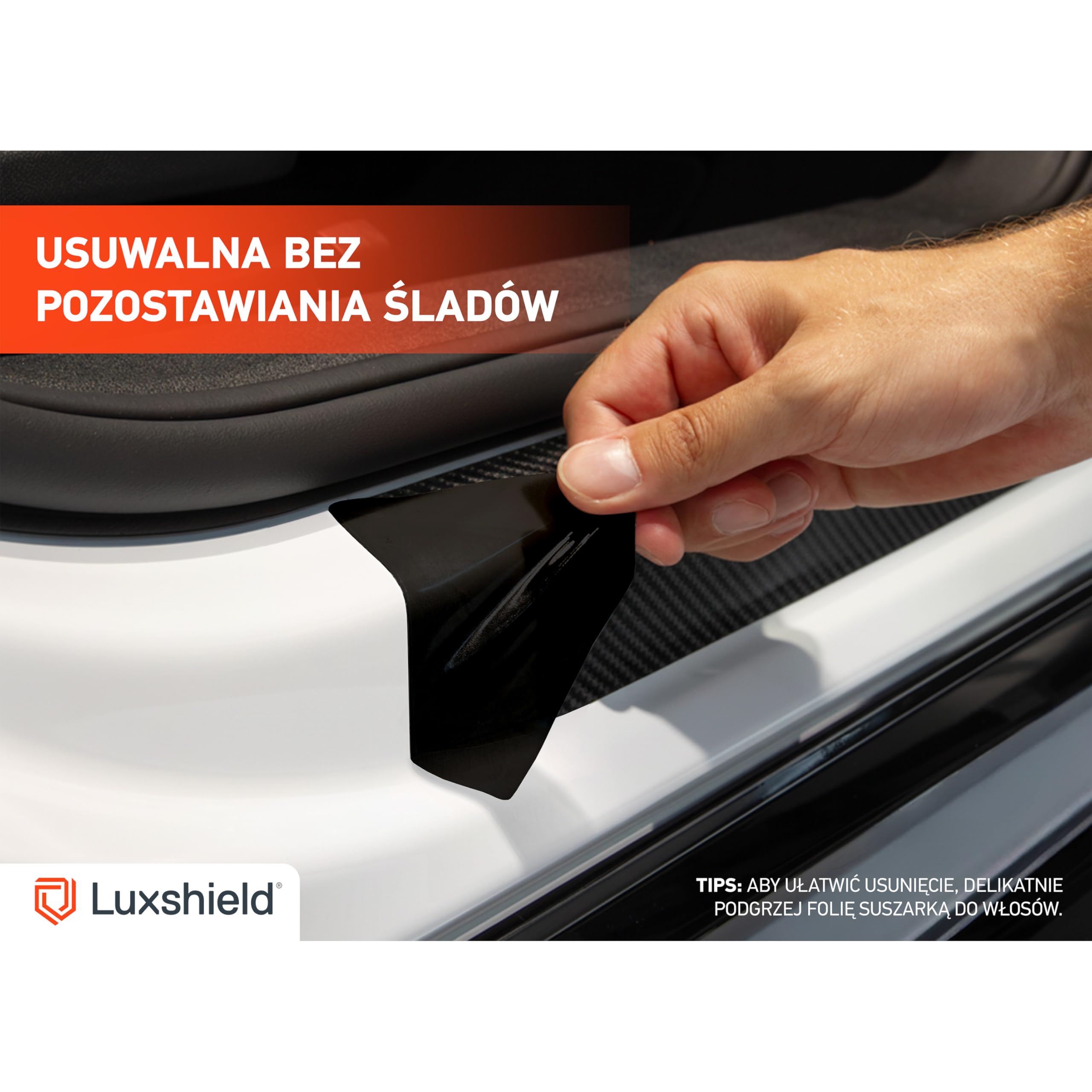 Luxshield folia ochronna progów kompatybilny z Toyota RAV4 5 (V) A5 I 2018-2026 - akcesoria, listwy ozdobne, folia ochronna na lakier - czarny karbon
