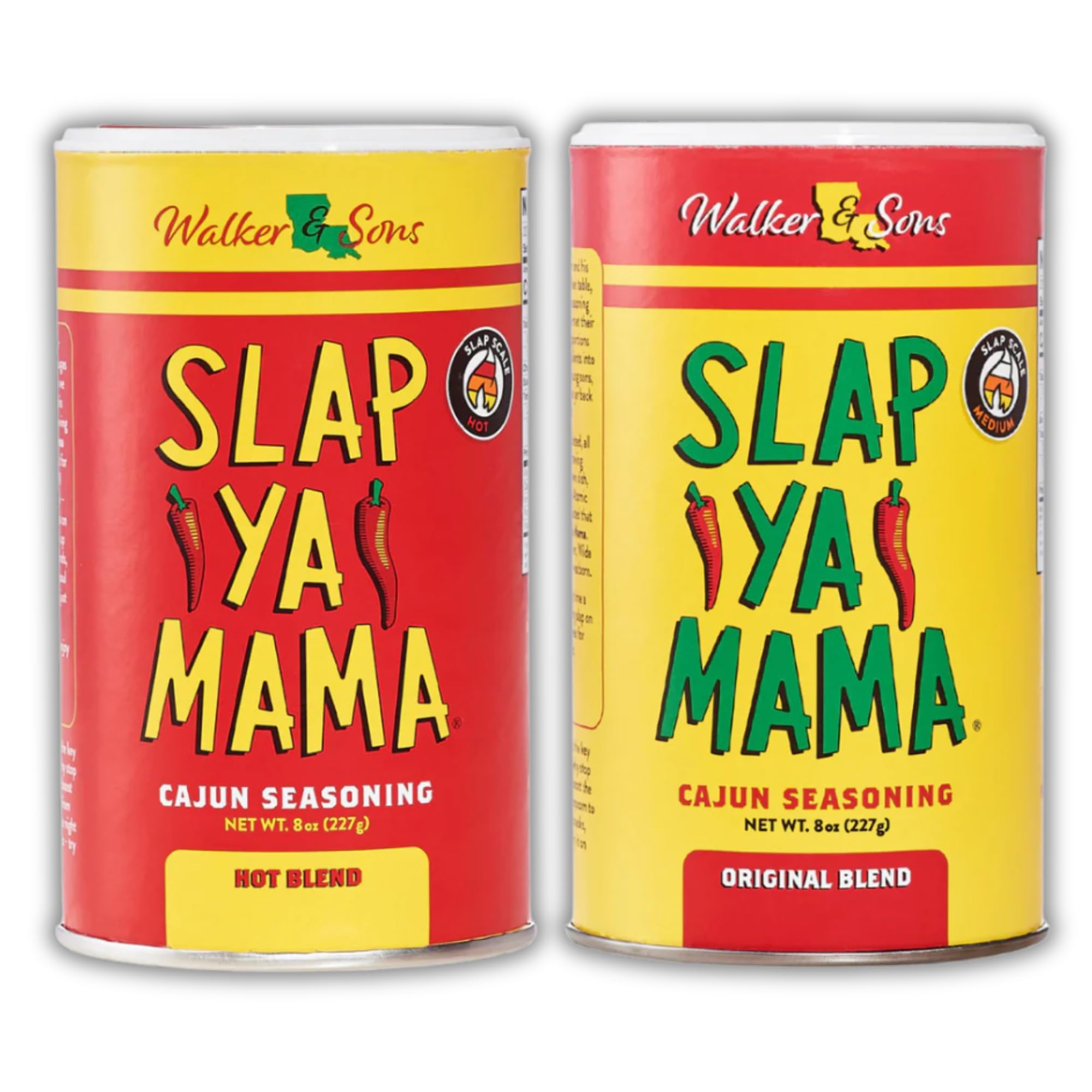 Slap Ya Mama Cajun Seasoning from Louisiana, Spice Variety Pack, 8 Ounce Cans, 1 Original Cajun and 1 Hot Cajun Blend