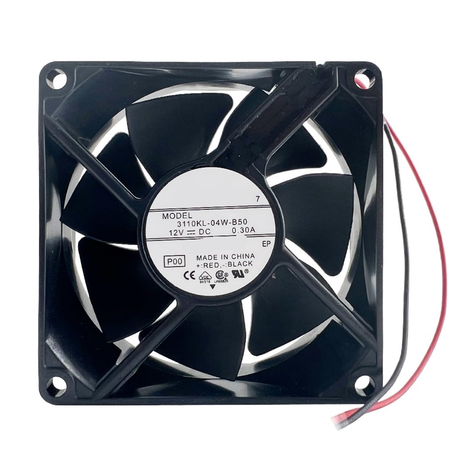 PEQYUACTE 3110KL-04W-B50 80x80x25MM 12VDC 0.30A 3.6W DC Cooling Fan