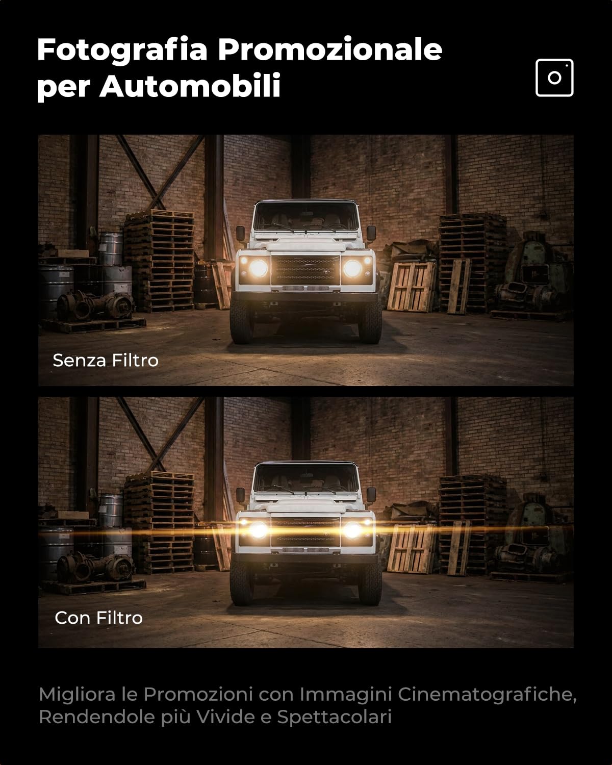 K&F CONCEPT Nano-Xcel Filtro Effetto Strisce Dorata, Filtro di Effetti Anamorfico in Vetro Ottico con 28 Strati Nano Rivestimento