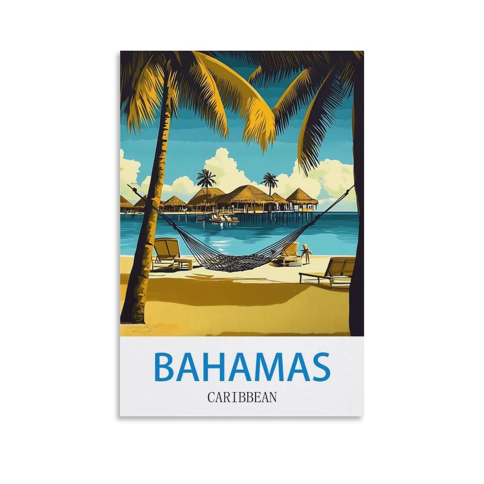 EZMLFA 5D Diamond Painting Kits for Adults,Bahamas Caribbean,DIY Full Round Drill Diamond Dot Gem Art Kits for Adults,Crafts for Decor 50x60cm