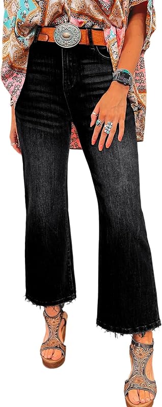Astylish jeans acampanados elásticos de talle alto para mujer