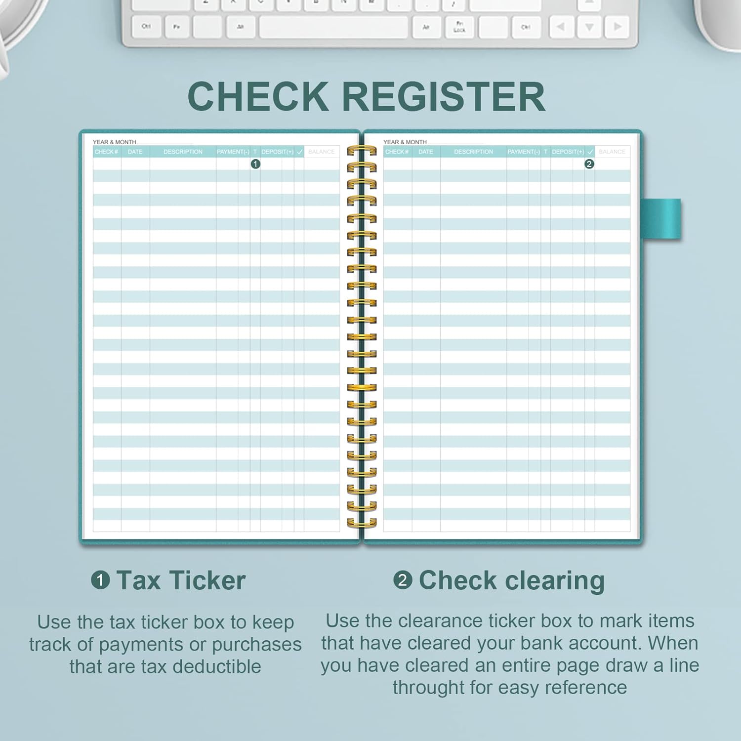 Buy RegoldenBook Expense Check Ledger Book, Check Register Notebook