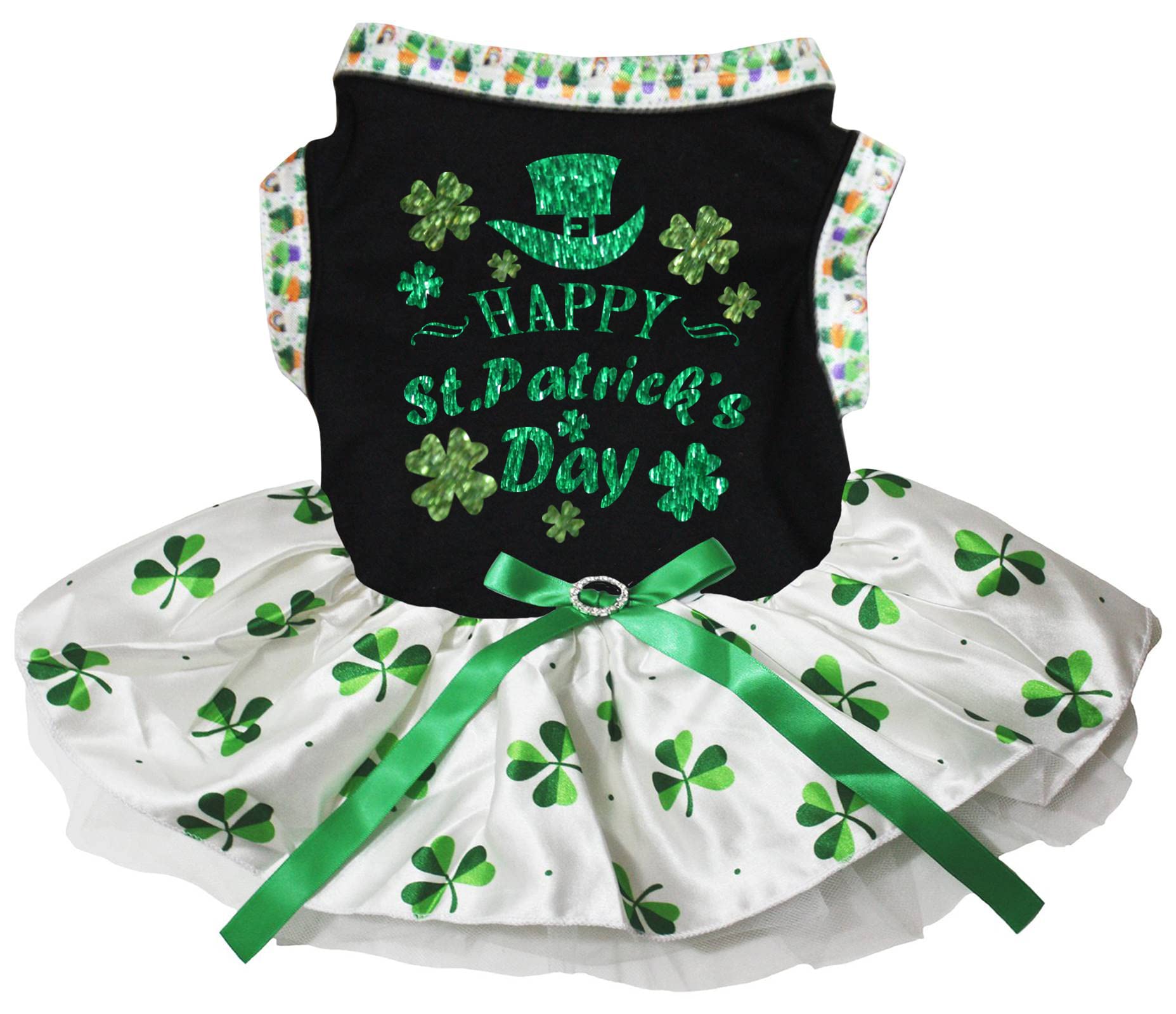 Robe pour chiot Saint-Patrick XXL finis les vêtements rigides avec Clover Hat