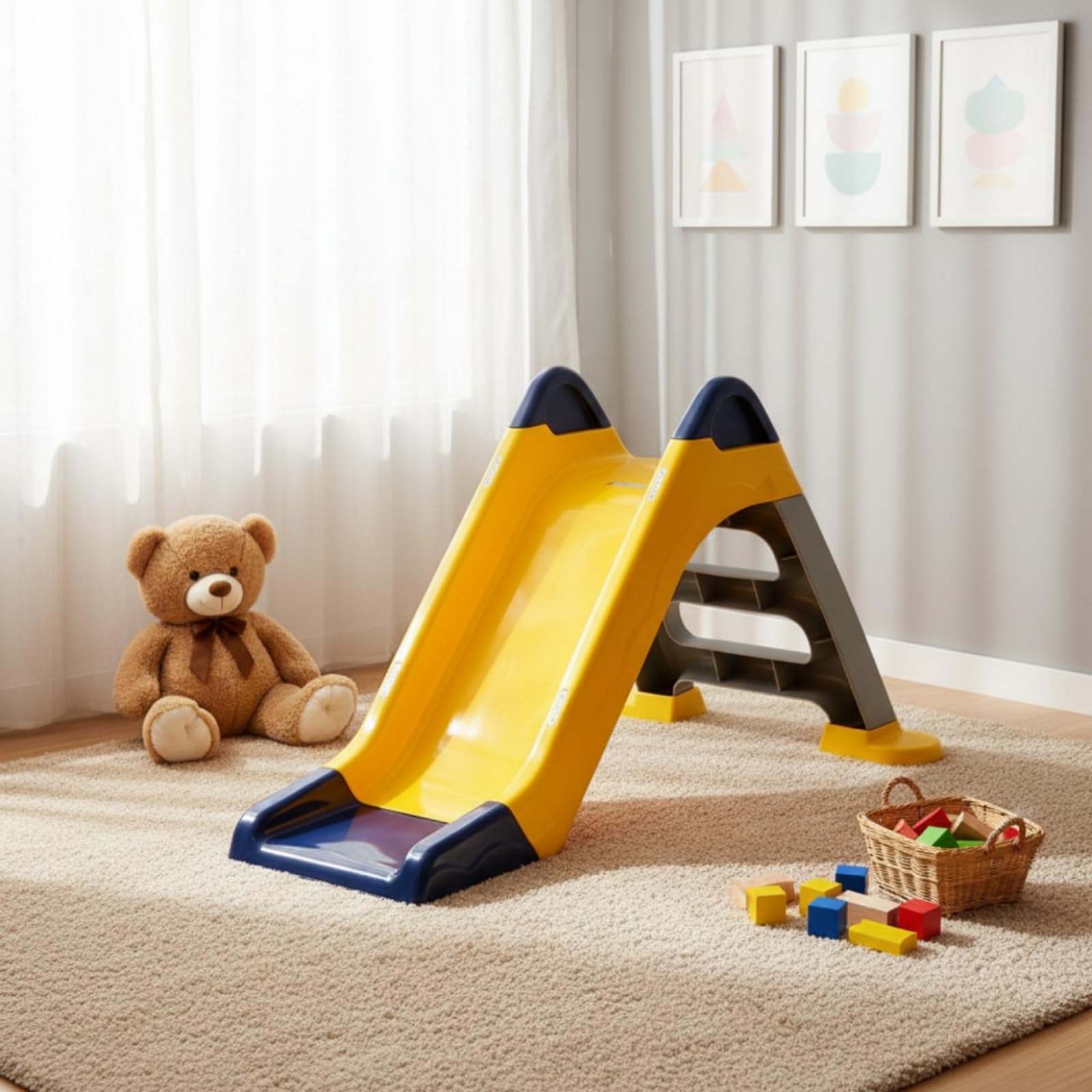 Tobogán Infantil con Rociador Resistente Tobogán Plástico con Escalera Compacto Juguete para Niños, Piscina, Color to 3, Style to 3