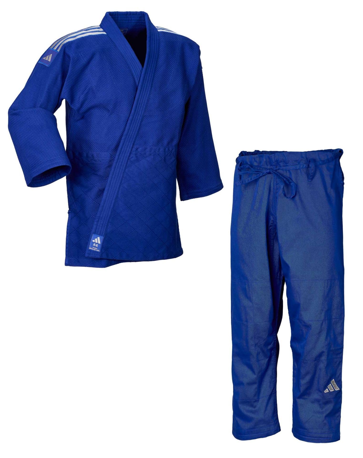 adidas Judoanzug J650 Contest Judo-GI 650g/qm Körpergröße 150-205 cm Weiß Blau
