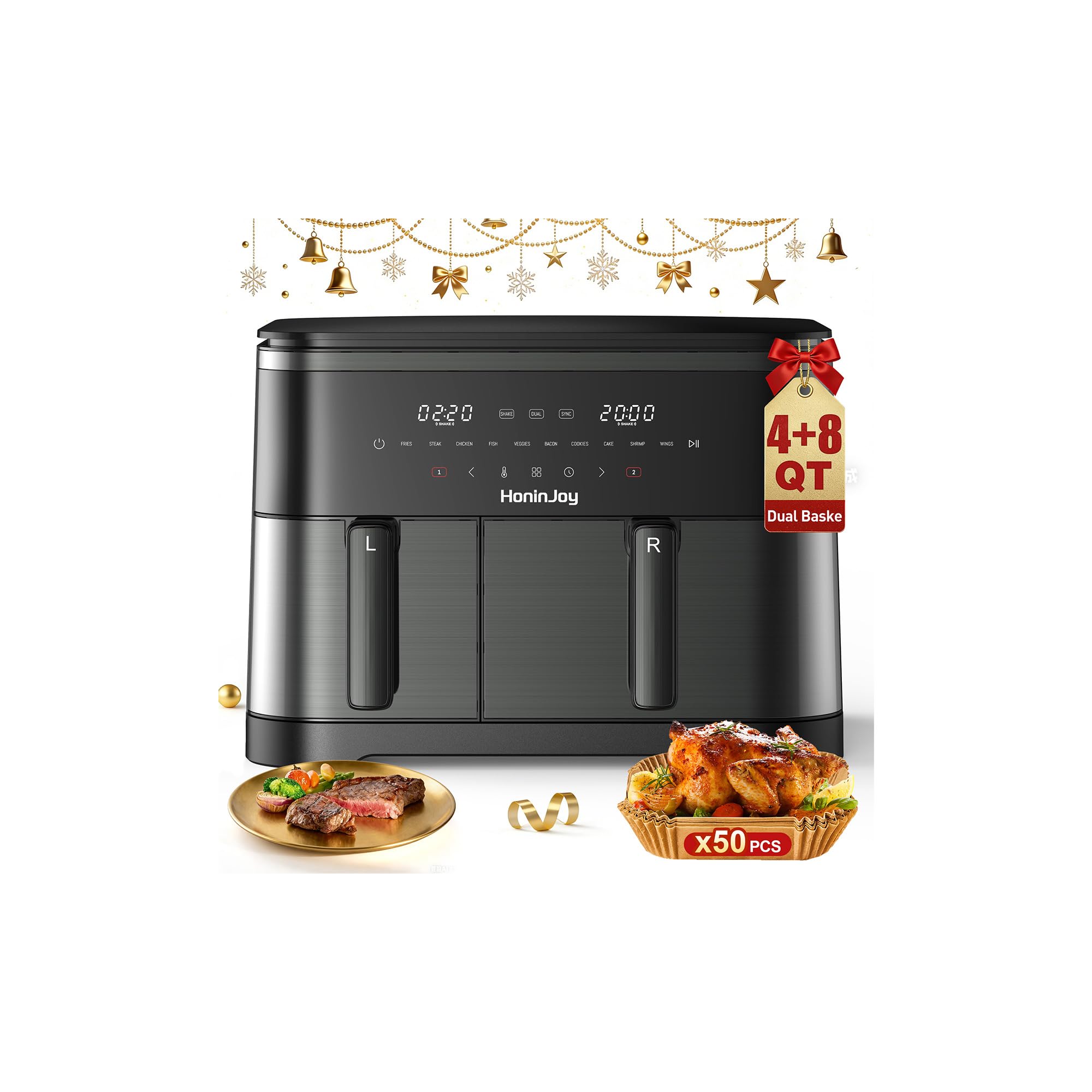 HoninJoy 12QT Dual Basket Air Fryer